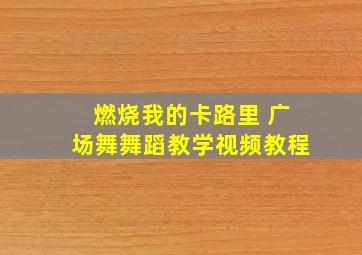 燃烧我的卡路里 广场舞舞蹈教学视频教程